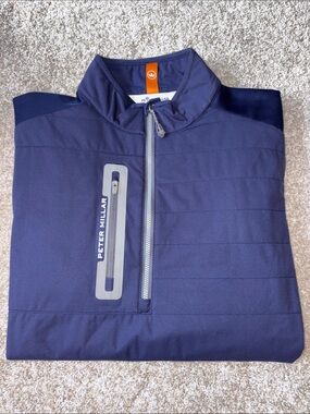 Peter Millar Navy Performance Quarter-Zip Pullover (small)